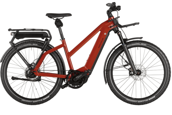 RM Charger3 Mixte GT vario HS 46 cm '22 piros elektromos kerékpár (625Wh, Intuvia, első kosár, comfort kit, zár táskával)
