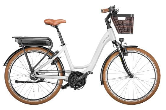 RM Swing silent US46 cm '23 white electric bike (500Wh, Intuvia, with lock bag, front basket)