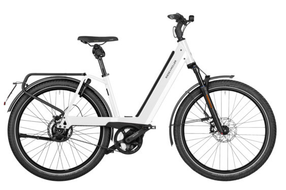 RM Nevo4 GT vario HS US47 cm '24 white electric bike (750Wh, Kiox 300 Front rack with bag, Lock bag, Comfort Kit)